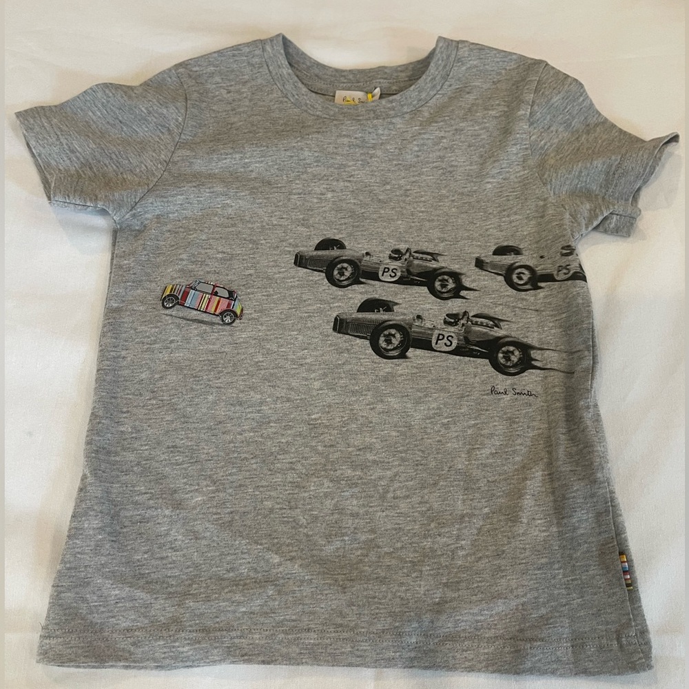 Paul Smith Junior Boys Grey Oro Cars T-Shirt - NWT - Size 4a